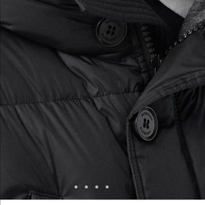 burberry logo detail hooded puffer coat